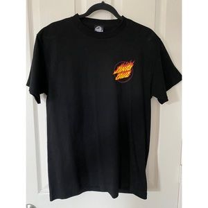 Men’s Santa Cruz Black and Red Logo Print T-Shirt